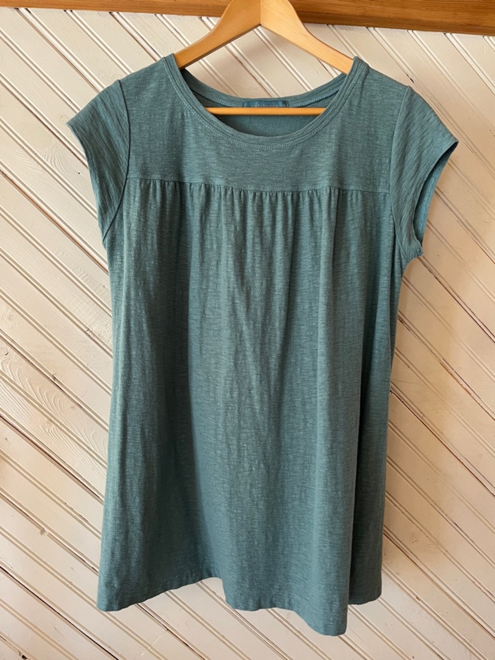 cut loose Cap-Sleeve  Tunic - Teal Green